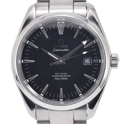 オメガ OMEGA 2503.50 シーマスターアクアテラ デイト ブラック 自動巻き メンズ 良品 箱・保証書付き 腕時計 N#151259