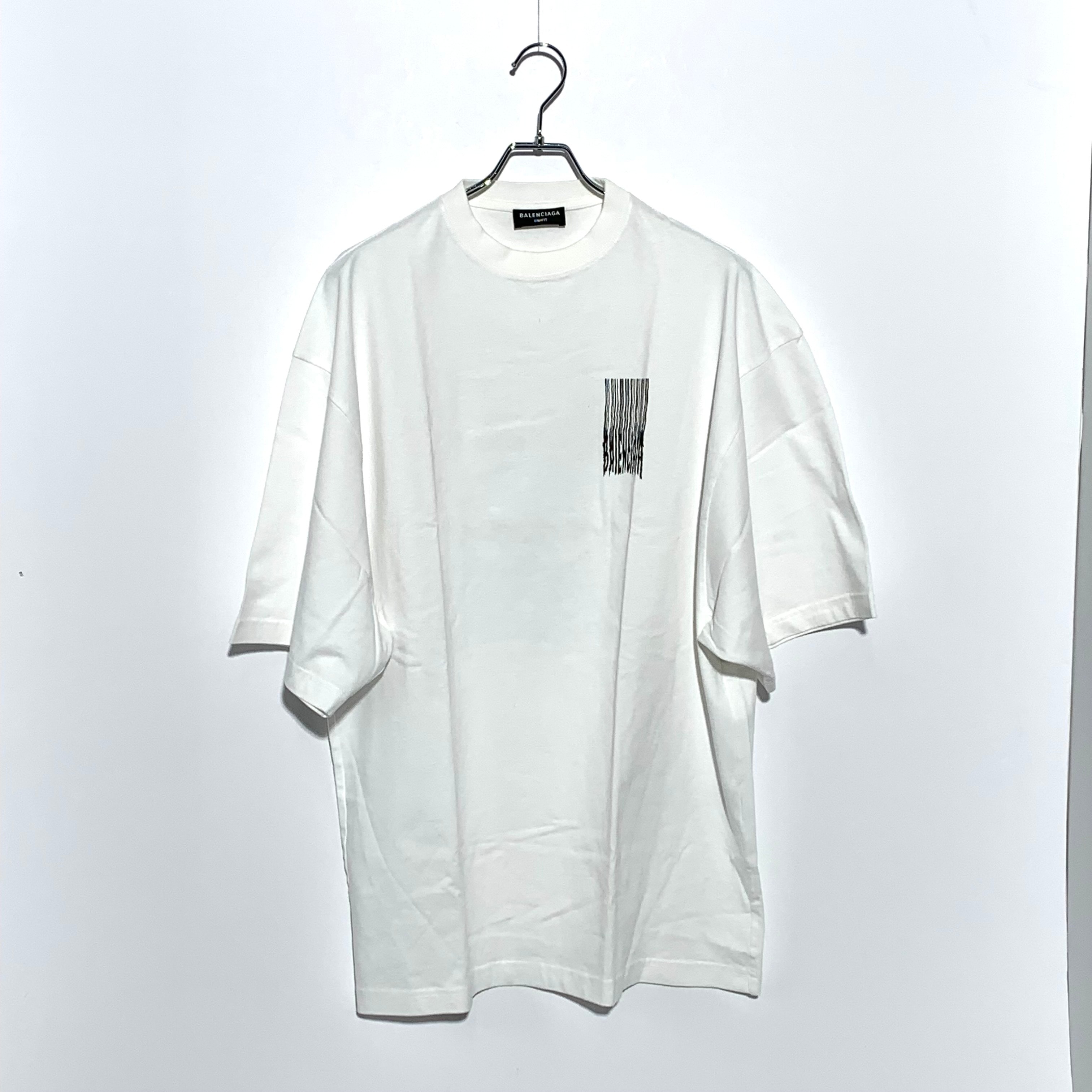 BALENCIAGA グラフィックロゴオーバーサイズTシャツホワイト