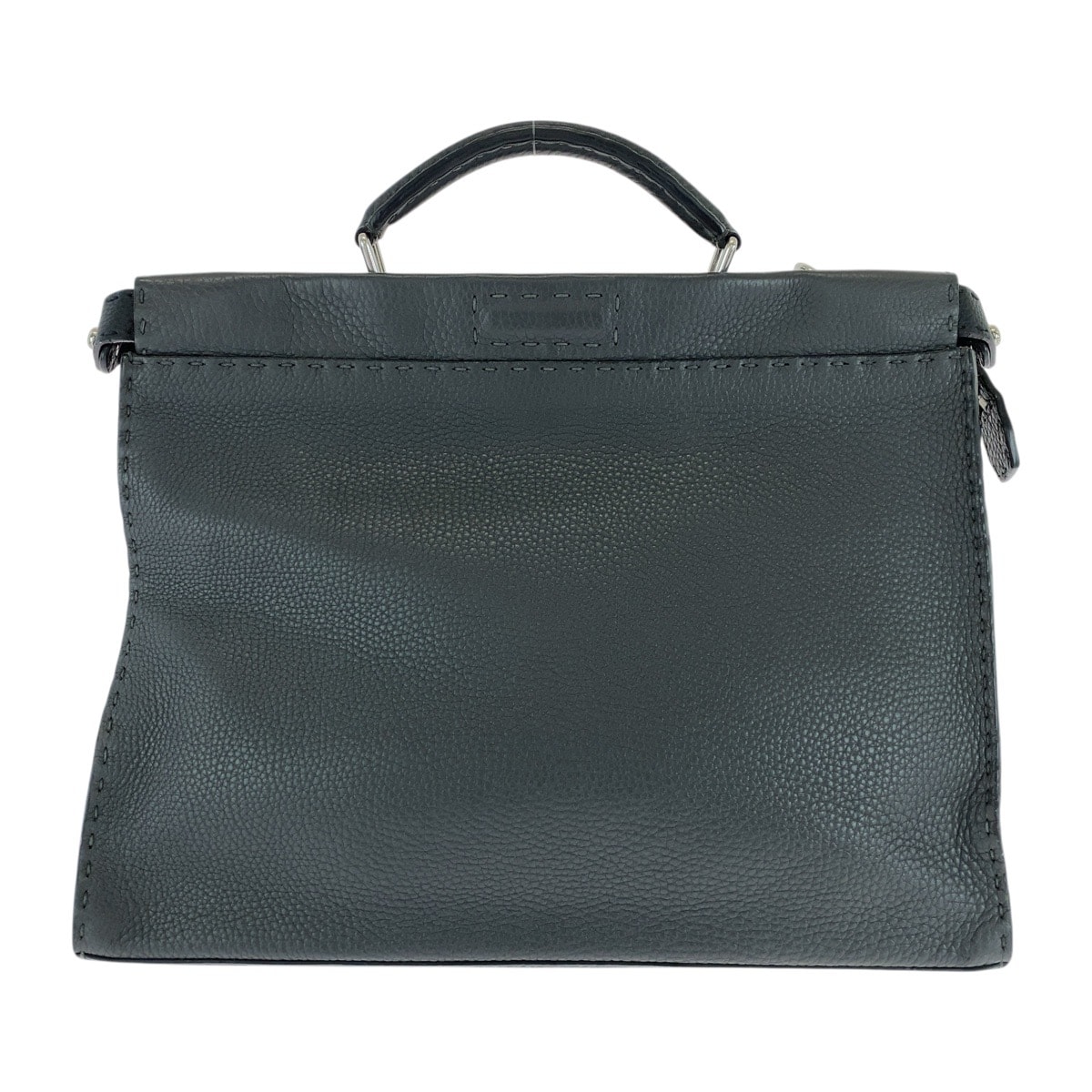 FENDI フェンディ セレリア ピーカブー グレー シルバー金具 レザー ビジネスバッグ ブリーフケース 503385 【中古】
