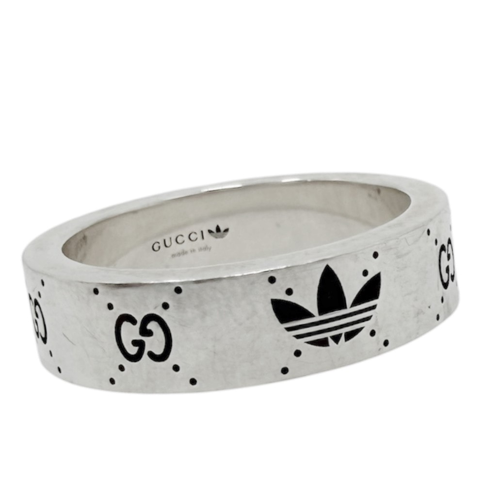 GUCCI グッチ 指輪 GG adidas アクセサリー アディダスコラボ 小物 19サイズ シルバー925    約18号 702766 メンズ 約8.7g【中古品】