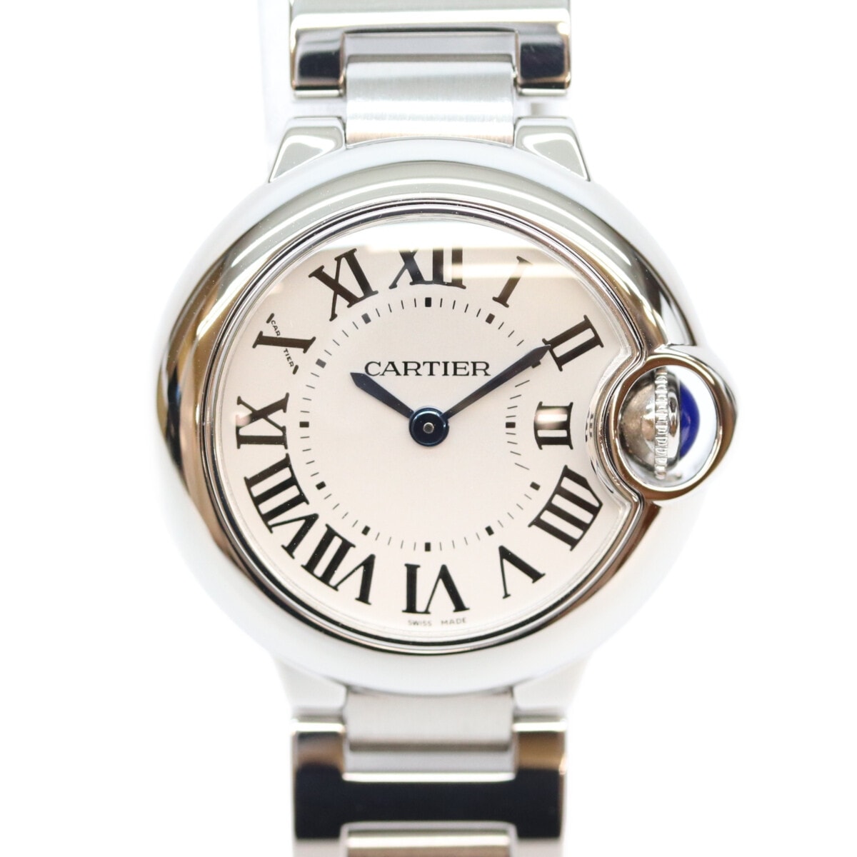 カルティエ W69010Z4 SS バロンブルー 28mm QZ時計