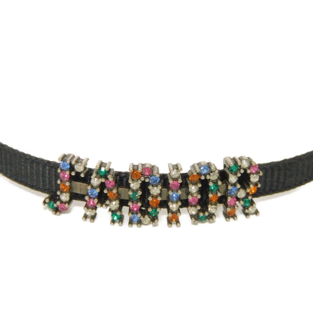 Dior J'ADIOR クリスタル チョーカー ネックレス CDロゴ N068