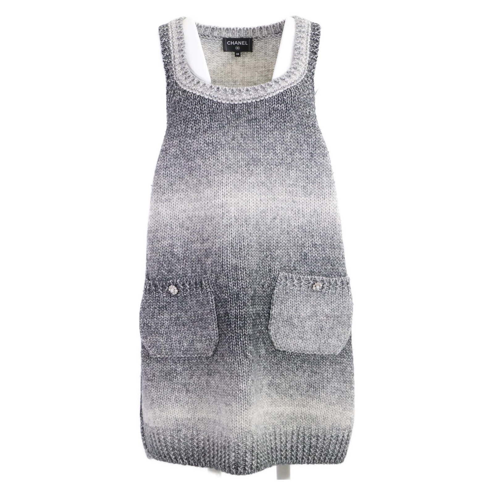 シャネル 【新品同様/国内正規】26SS P80728K11696 PAPER FIBER ノースリーブ ショートドレス 38