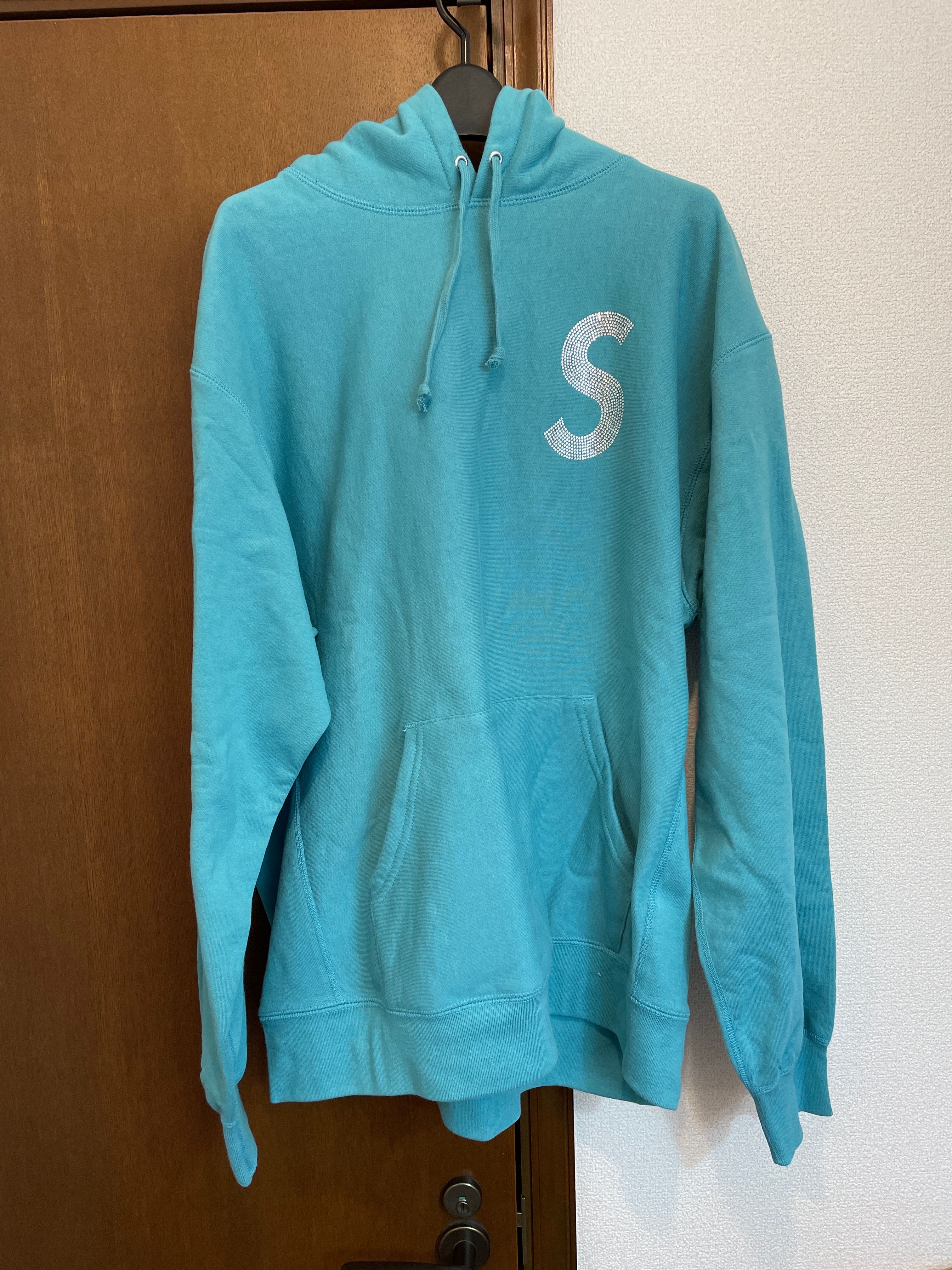 Supreme Swarovski® S Logo Hooded Sweatshirt "Light Aqua"