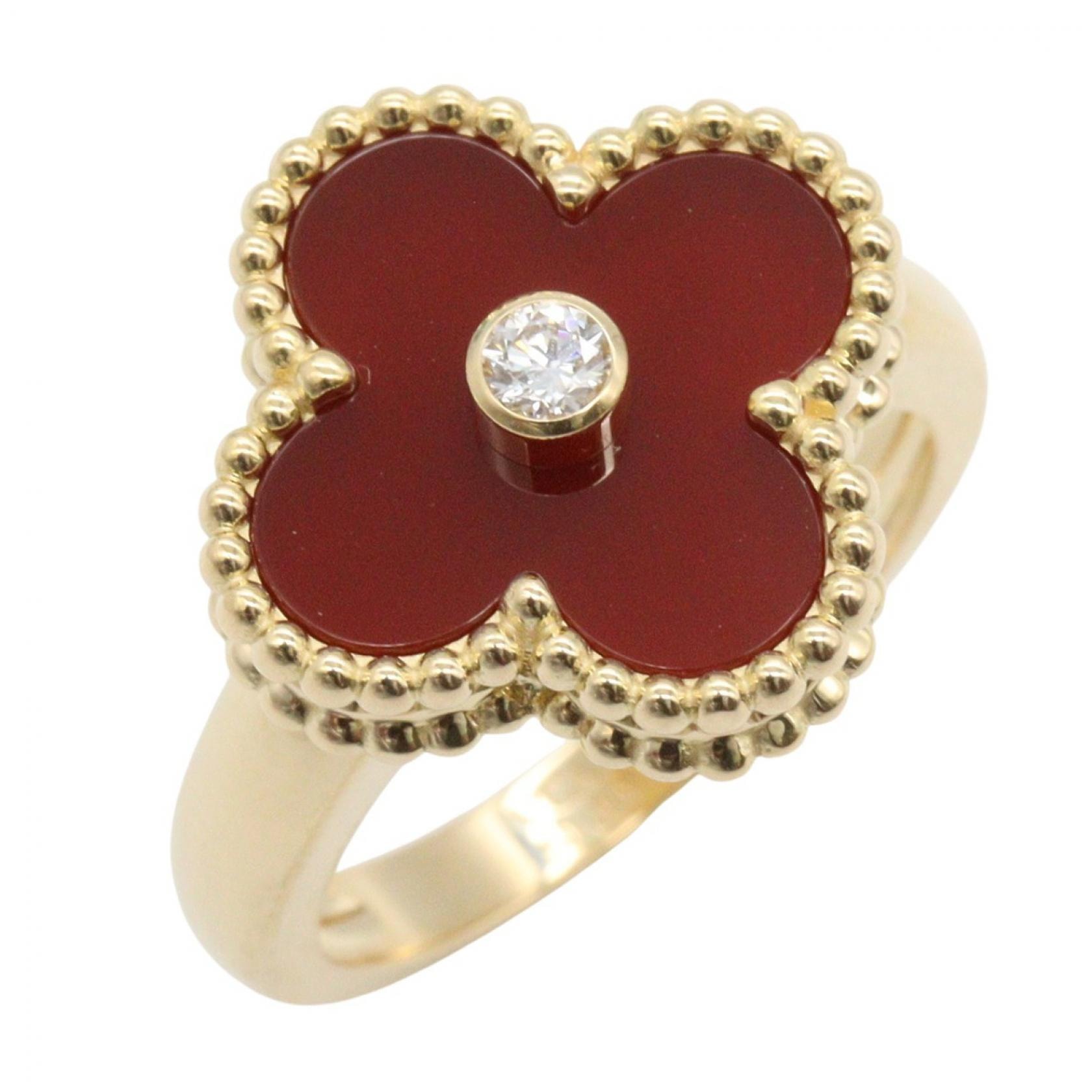 ヴァンクリーフ&アーペル Van Cleef & Arpels ヴィンテージアルハンブラ カーネリアン 1PD リング リング・指輪 ジュエリー K18(イエローゴールド) ダイヤモンド カーネリアン レディース ゴールド系 / レッド系
