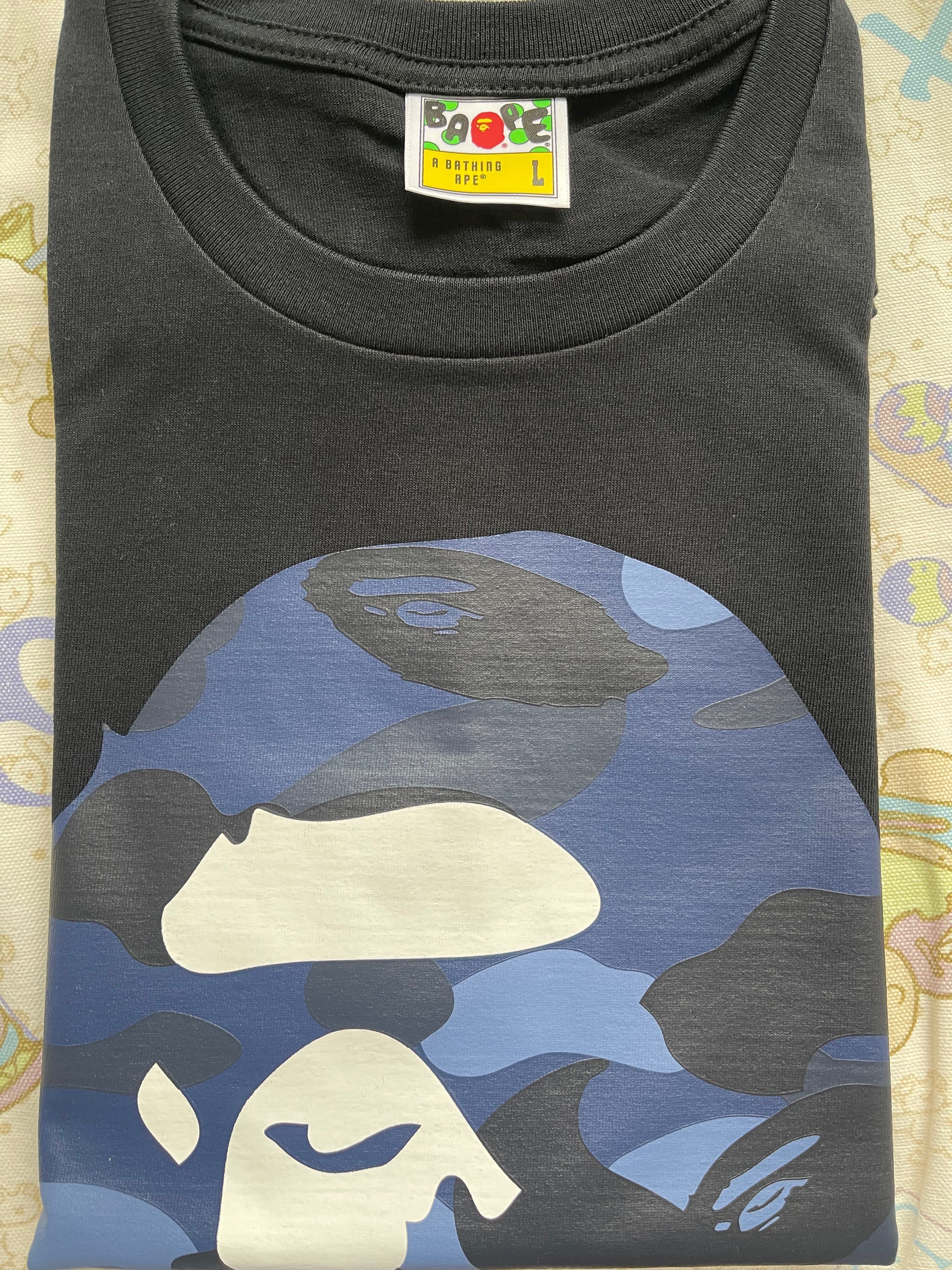 A BATHING APE Color Camo Big Ape Head Tee (FW20) "Black/Navy"
