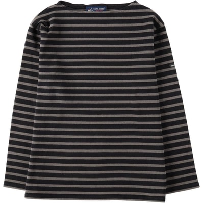 古着 セントジェームス SAINT JAMES ボーダー柄 ボートネック ロングTシャツ ロンT フランス製 レディースS相当/eaa675534