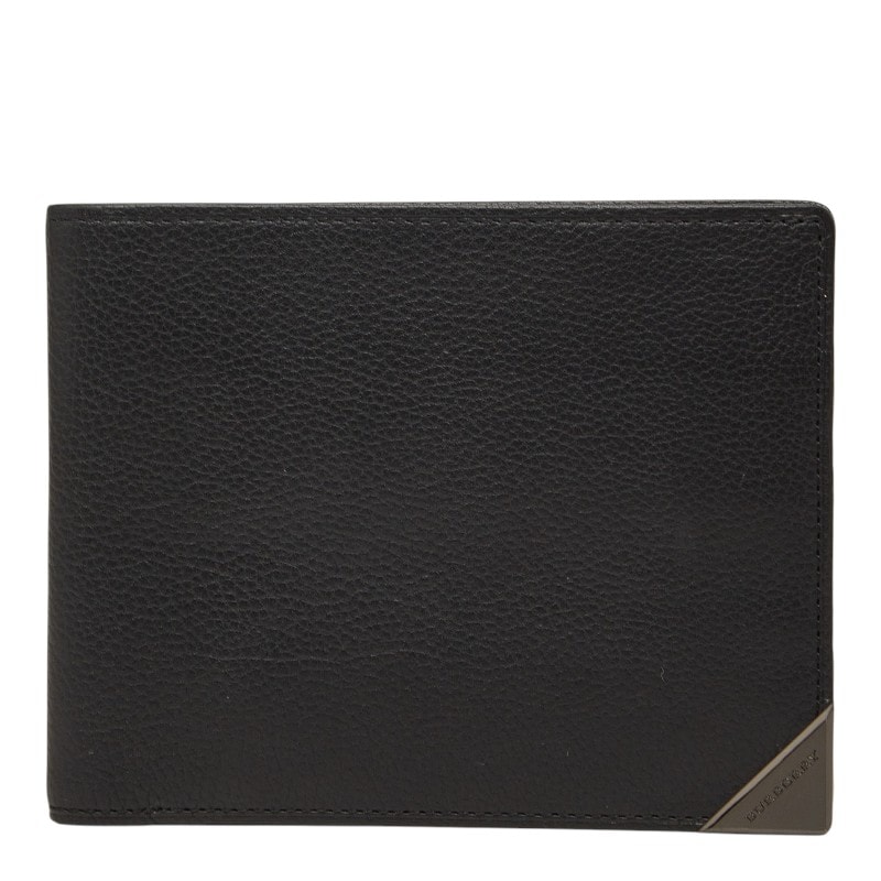 バーバリー 札入れ カードケース 二つ折り財布 ブラック レザー メンズ BURBERRY 【中古】