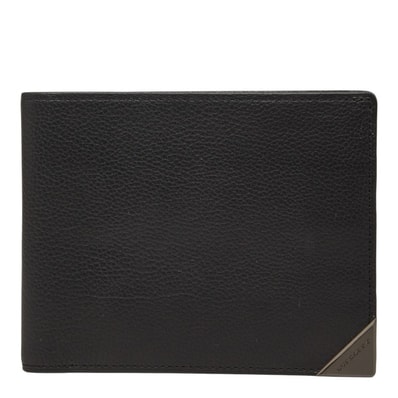 バーバリー 札入れ カードケース 二つ折り財布 ブラック レザー メンズ BURBERRY 【中古】