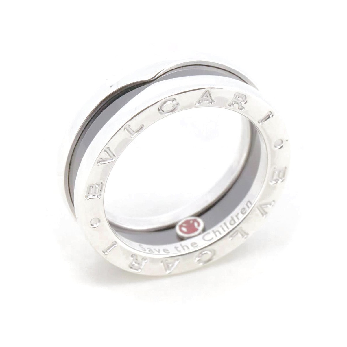 BVLGARI Save The Children Ring "Black/Silver Ceramic"