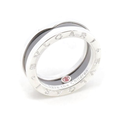 BVLGARI Save The Children Ring "Black/Silver Ceramic"