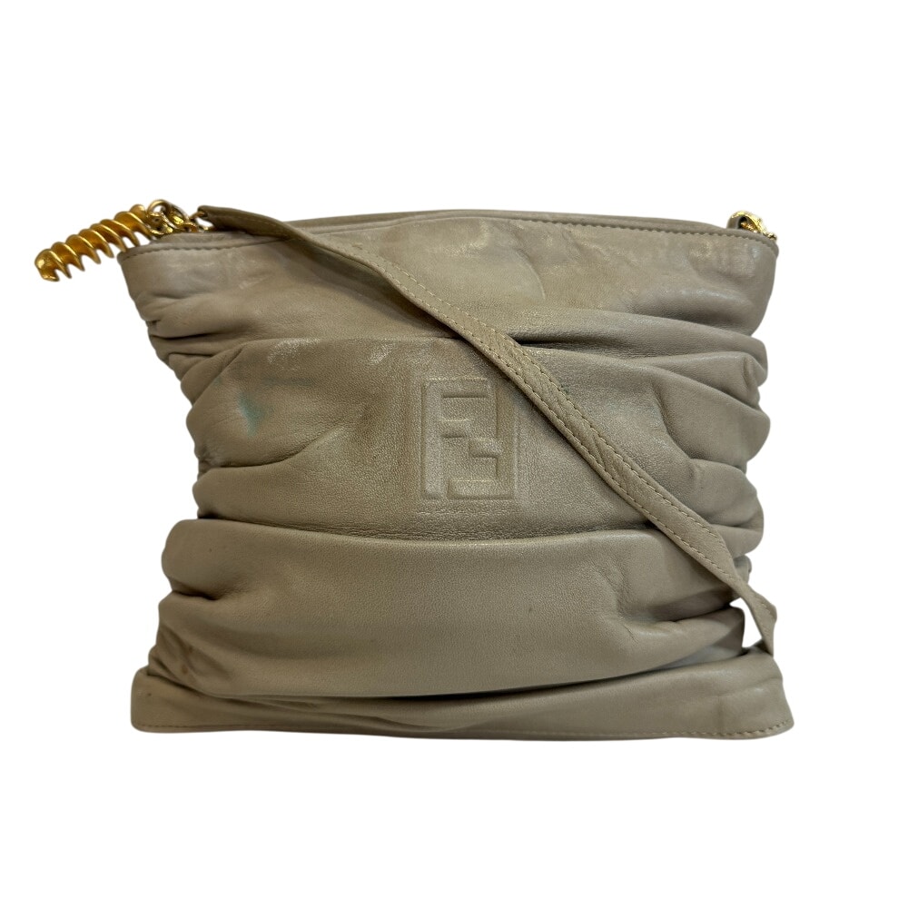 フェンディ FENDI ショルダーバッグ ヴィンテージ ツイストチャーム ベージュ