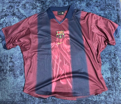 Travis Scott Cactus Jack x Nike x FC Barcelona Retro 2000/01 Home Skeleton Jersey "Burgundy"