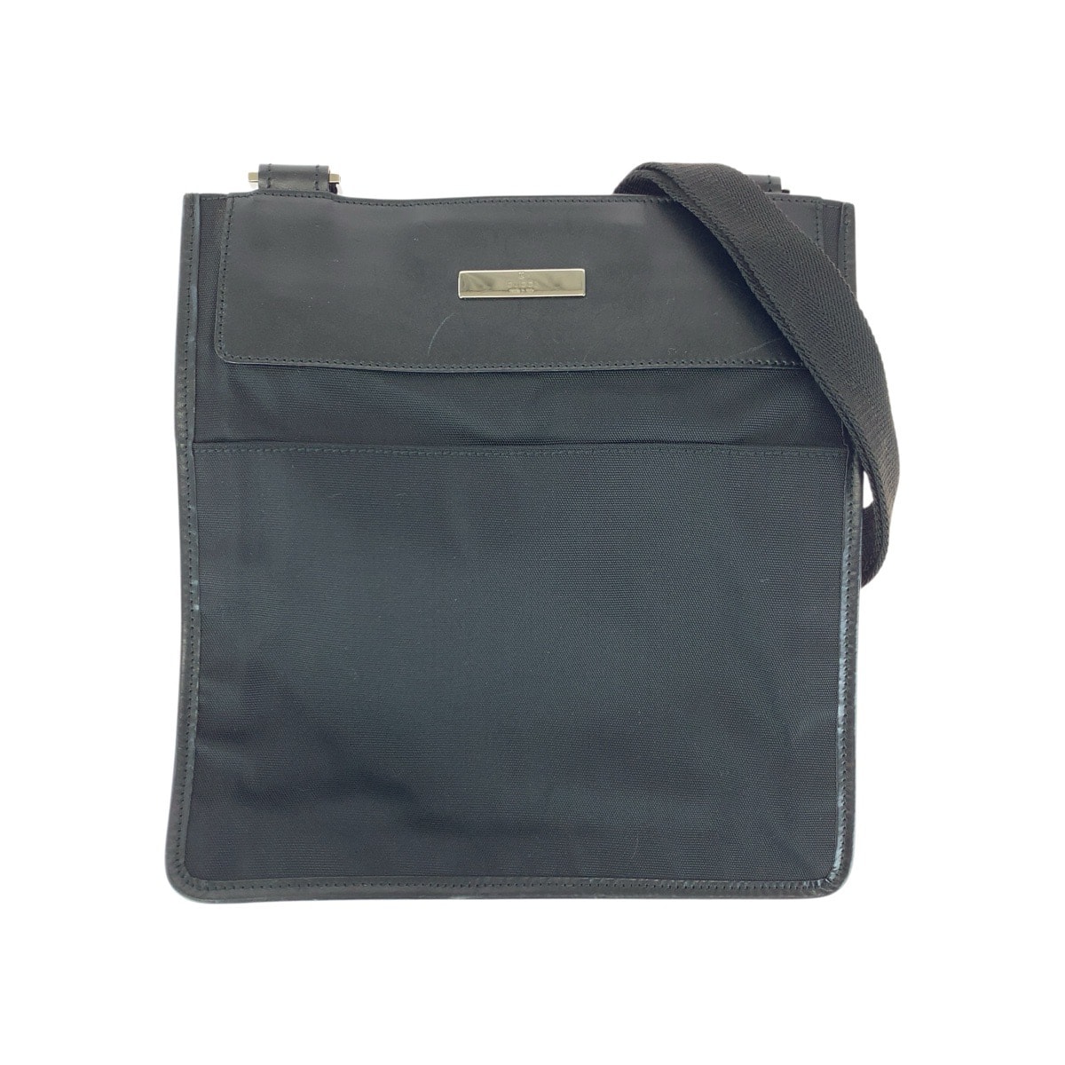 美品 GUCCI グッチ ブラック 黒 シルバー金具 ナイロン レザー/ ショルダーバッグ メッセンジャーバッグ 602120 【中古】