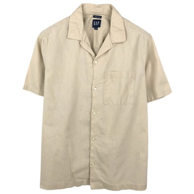 古着 90年代 ギャップ GAP オールドギャップ 半袖 オープンカラー コットン×リネンシャツ ボックスシャツ メンズS相当 ヴィンテージ/eaa663823