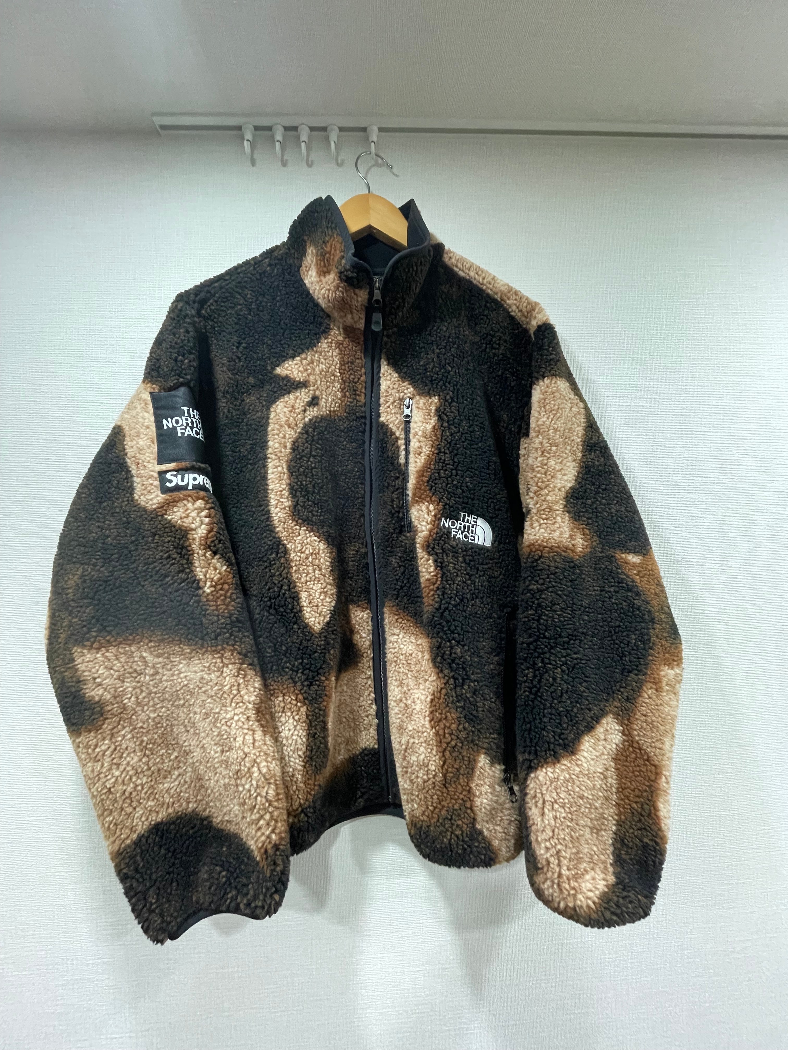 Supreme x The North Face Bleached Denim Print Fleece Jacket "Black"