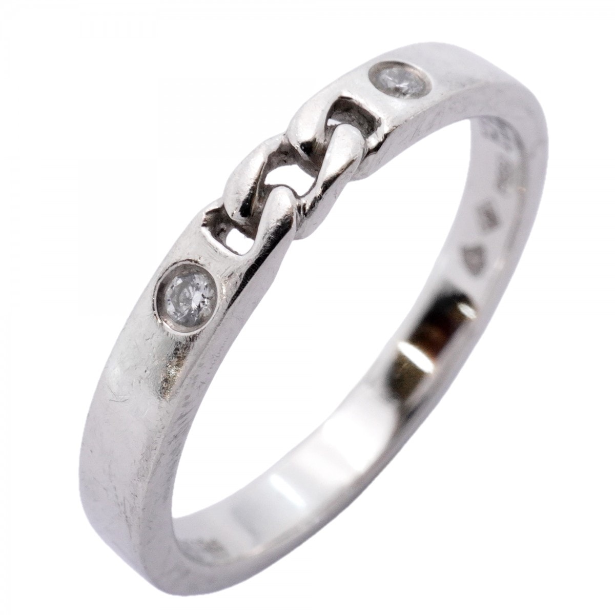 【6jdb0858】エルメス リング エヴァーセリエ 2PD Pt950 プラチナ ダイヤモンド 0.02ct #49【中古】レディース