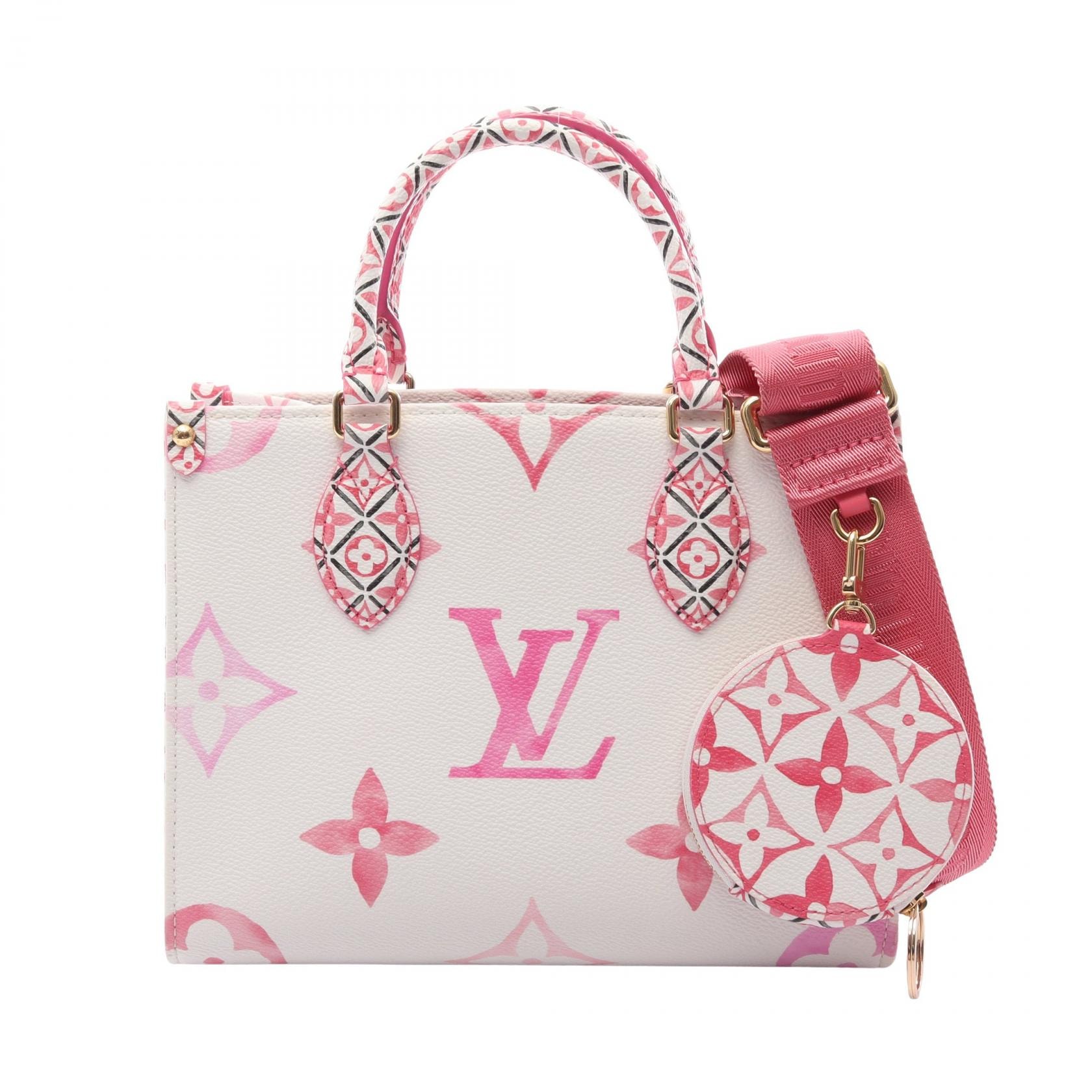 ルイ・ヴィトン LOUIS VUITTON オンザゴー PM LV バイザプール モノグラムジャイアント 2WAY ハンドバッグ バッグ PVCコーティングキャンバス モノグラム・ジャイアント レディース ホワイト系 M22976 【中古】
