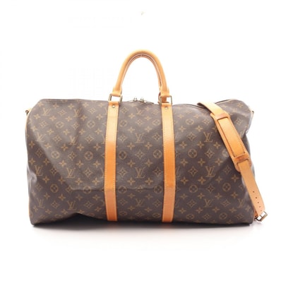 ルイ・ヴィトン LOUIS VUITTON キーポル バンドリエール55 モノグラム 2WAY ボストンバッグ バッグ PVCコーティングキャンバス レザー モノグラム メンズ レディース ブラウン系 M41414 【中古】