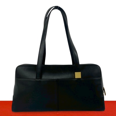 BURBERRY バーバリー ロゴ 金具 レザー ハンドバッグ ブラック
27978