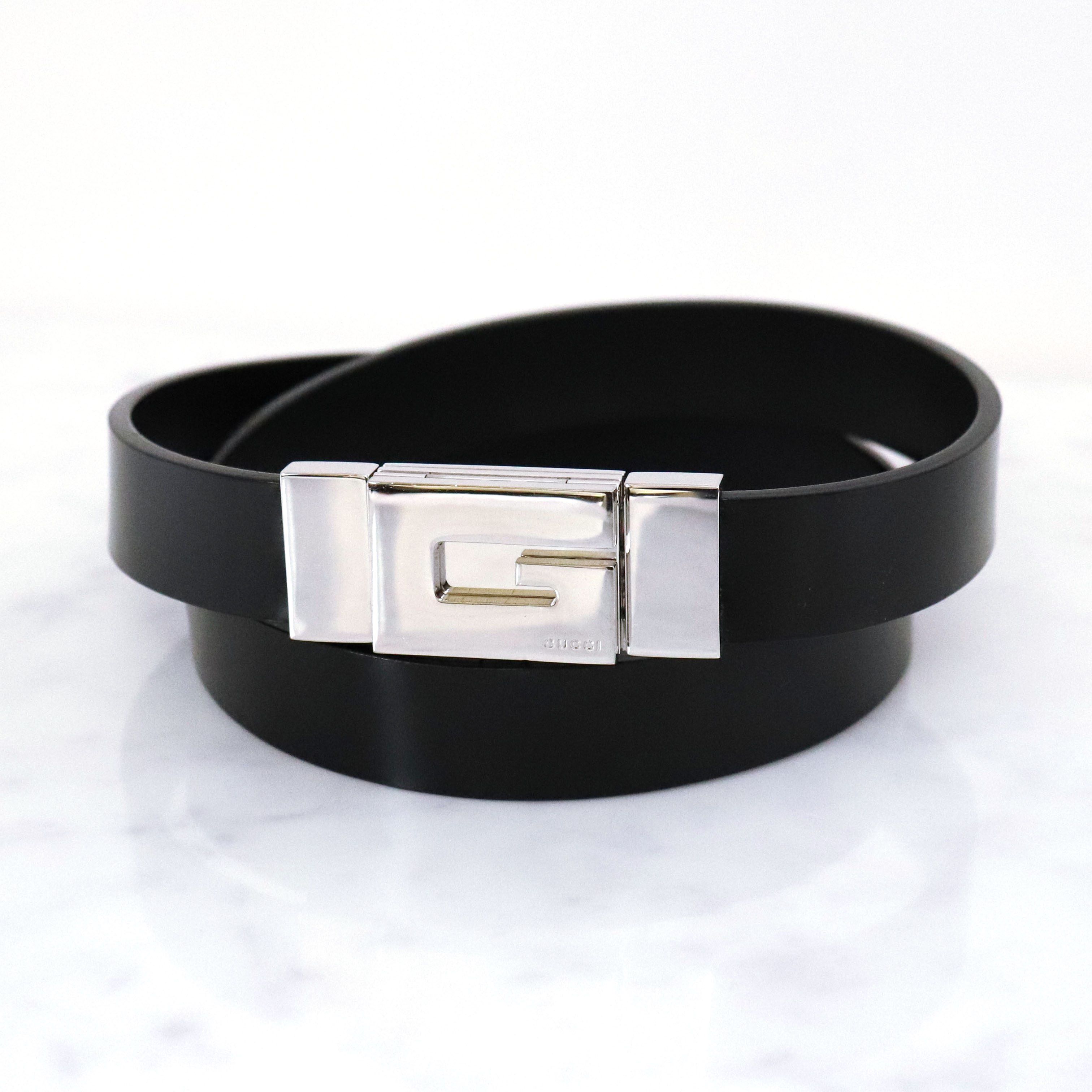 GUCCI グッチ レザー ベルト ブラック