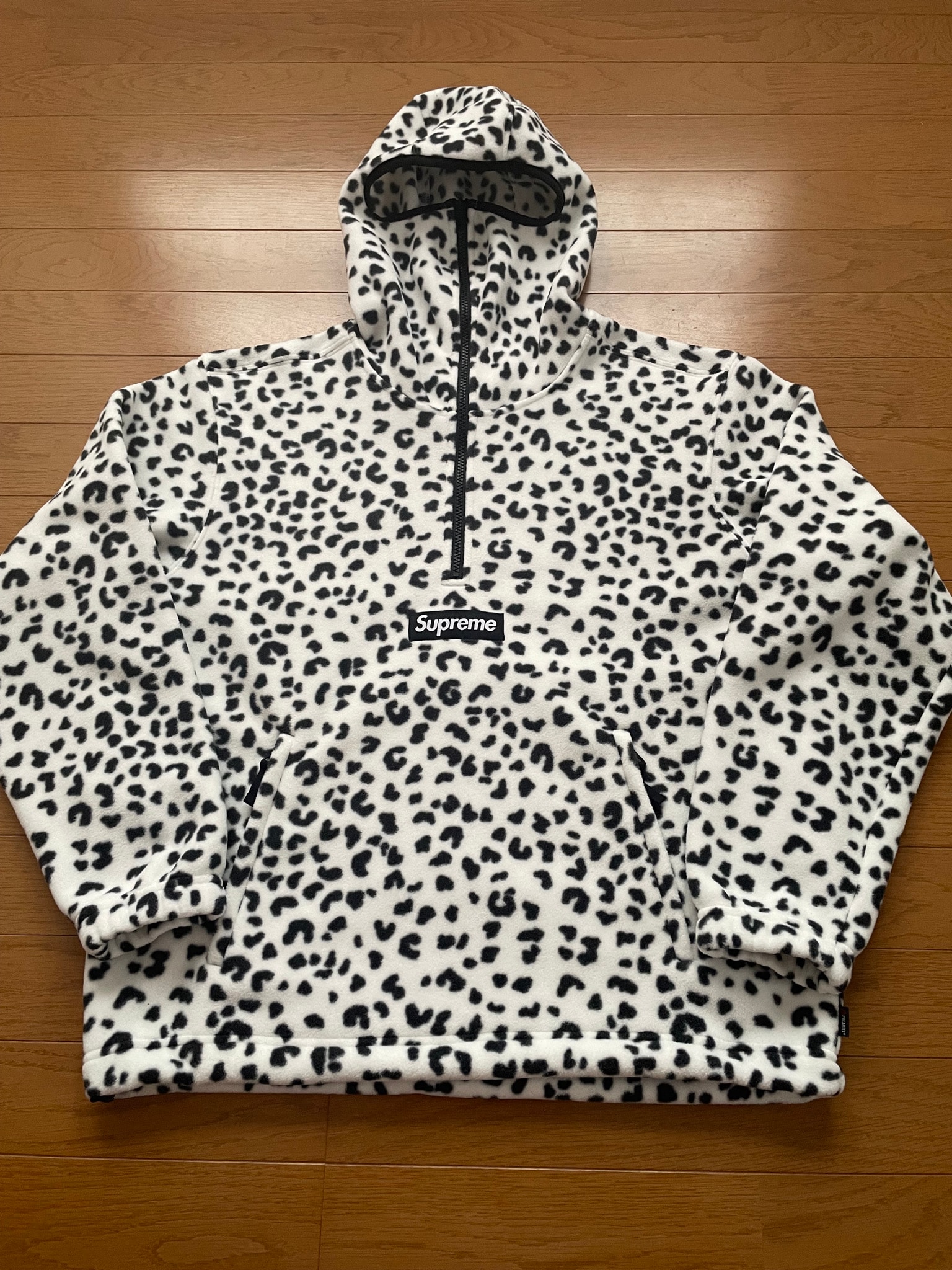 Supreme Polartec Facemask Half Zip Hooded Sweatshirt "Leopard"