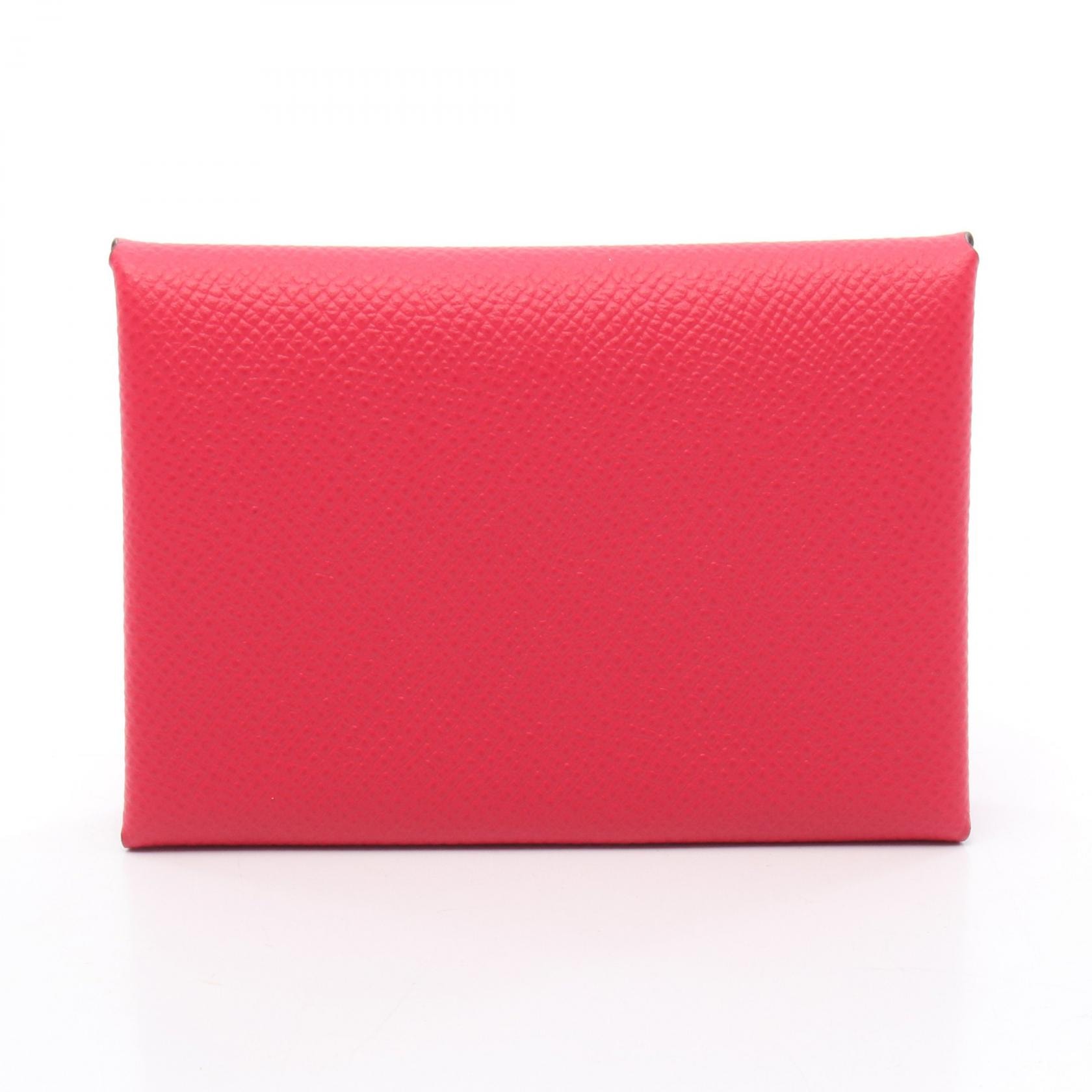 エルメス HERMES カルヴィデュオ コインケース 財布 レザー ヴォーエプソン ヴォーエプソン ローズエクストリーム U刻印(2022年製造) レディース ピンク系 【中古】