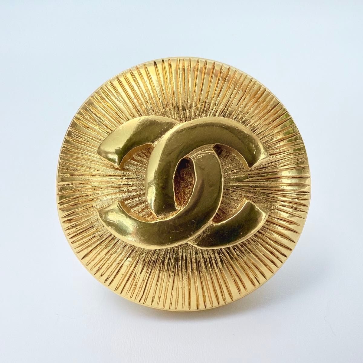 CHANEL シャネル ココマーク ラウンド ブローチ ゴールド ヴィンテージ プレオウンド Pre-Owned レディース