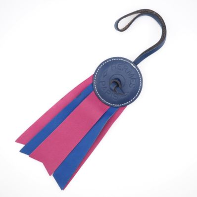 エルメス HERMES ストラップ パドックフロット チャーム ブルー