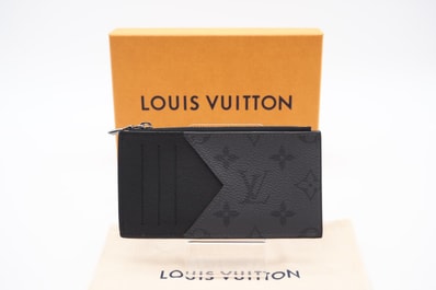 美品 LOUIS VUITTON ルイ・ヴィトン エクリプス リバース コインカード ホルダー M69533 コインケース グレー コーティングキャンバス メンズ