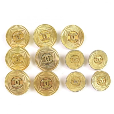 良品 シャネル ココマーク 金ボタン 大7個 小4個 合計11個セット ゴールド