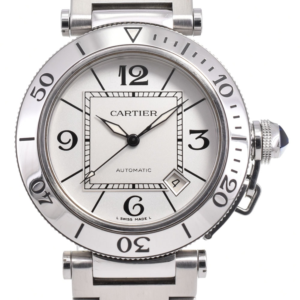 値下 カルティエ CARTIER W31080M7 パシャ シータイマー 自動巻き メンズ 良品 箱・保証書付き N#145660