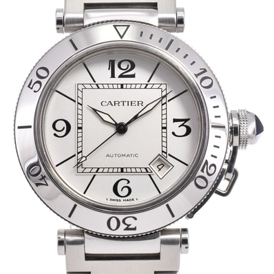 値下 カルティエ CARTIER W31080M7 パシャ シータイマー 自動巻き メンズ 良品 箱・保証書付き N#145660