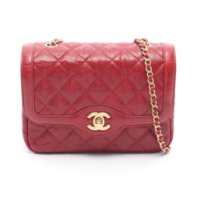 シャネル CHANEL ミニマトラッセ ショルダーバッグ バッグ レザー レディース レッド系 【中古】