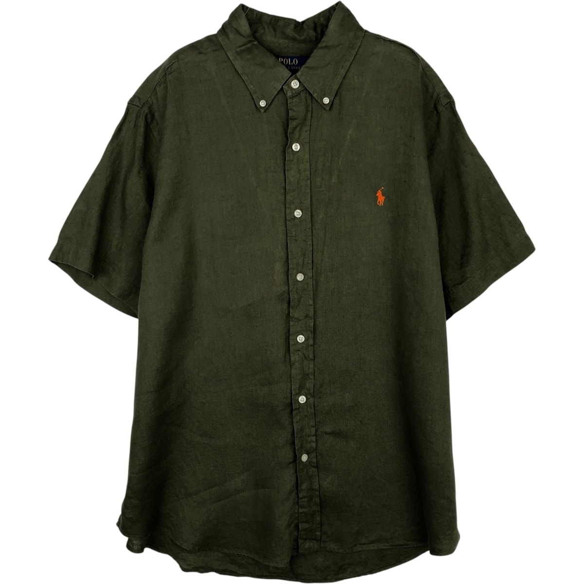 古着 ラルフローレン Ralph Lauren POLO RALPH LAUREN CLASSIC FIT 半袖 リネン ボタンダウンシャツ メンズXL相当/eaa639532