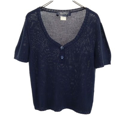 MAX MARA WEEK END LINE マックスマーラウィークエンドライン イタリア製 半袖 セーター L ネイビー ニット