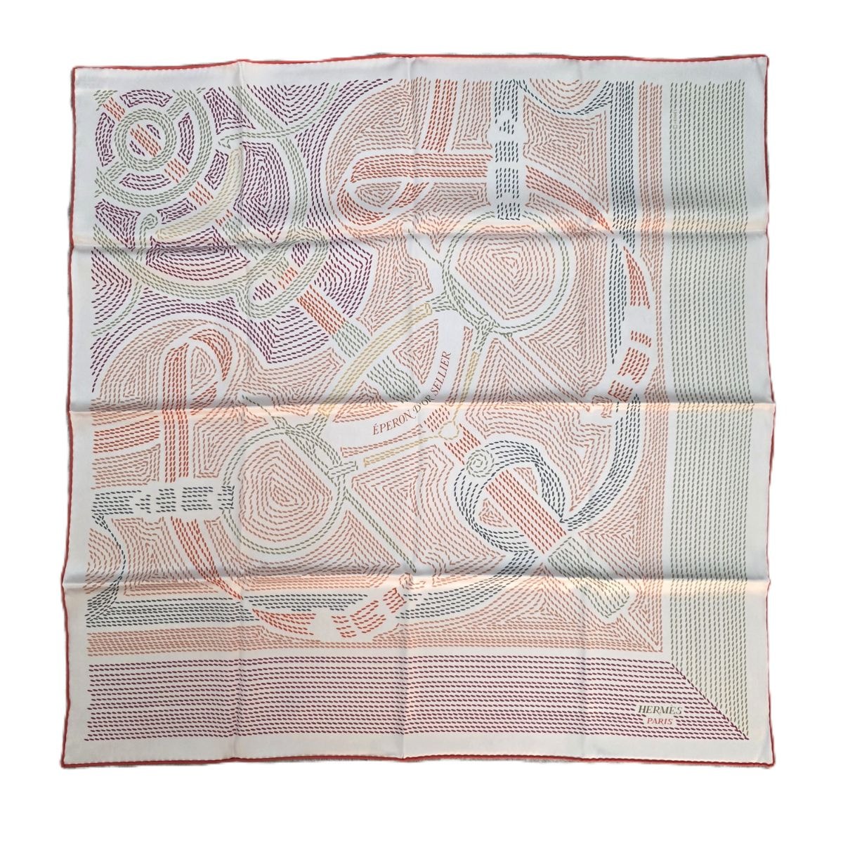 HERMES エルメス カレ70 エプロンドール セリエ Eperon D'or Sellier スカーフ シルク  レディース【中古】
