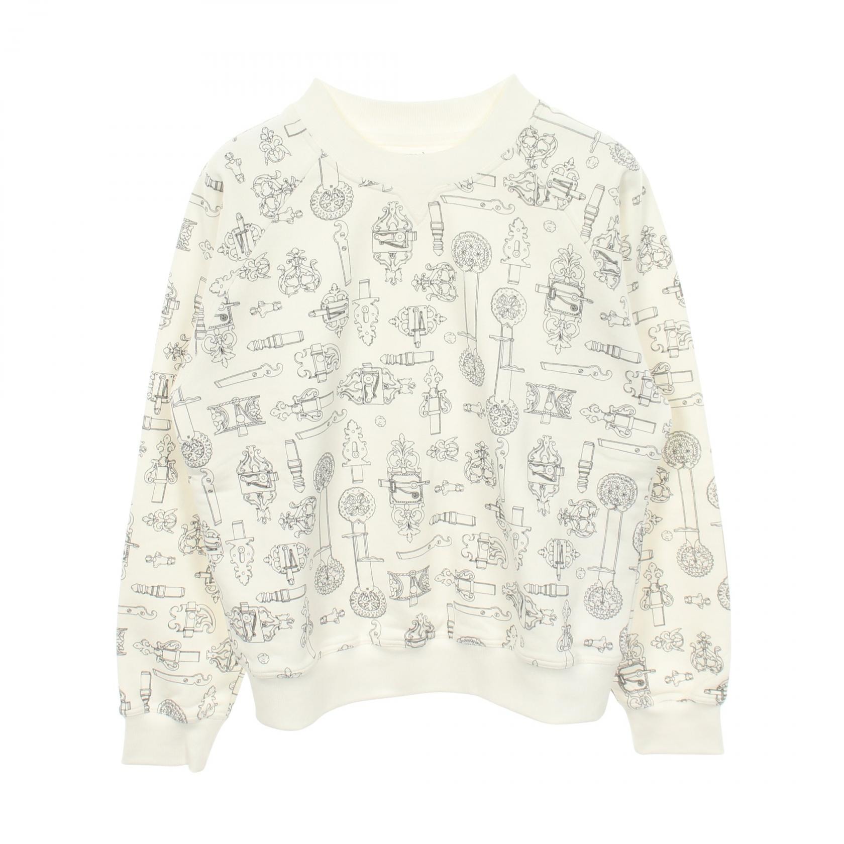 エルメス HERMES フェロヌリー リミックス スウェット 衣料品 トップス コットン ホワイト レディース ホワイト系 / ブラック系 6E4624DG 【中古】