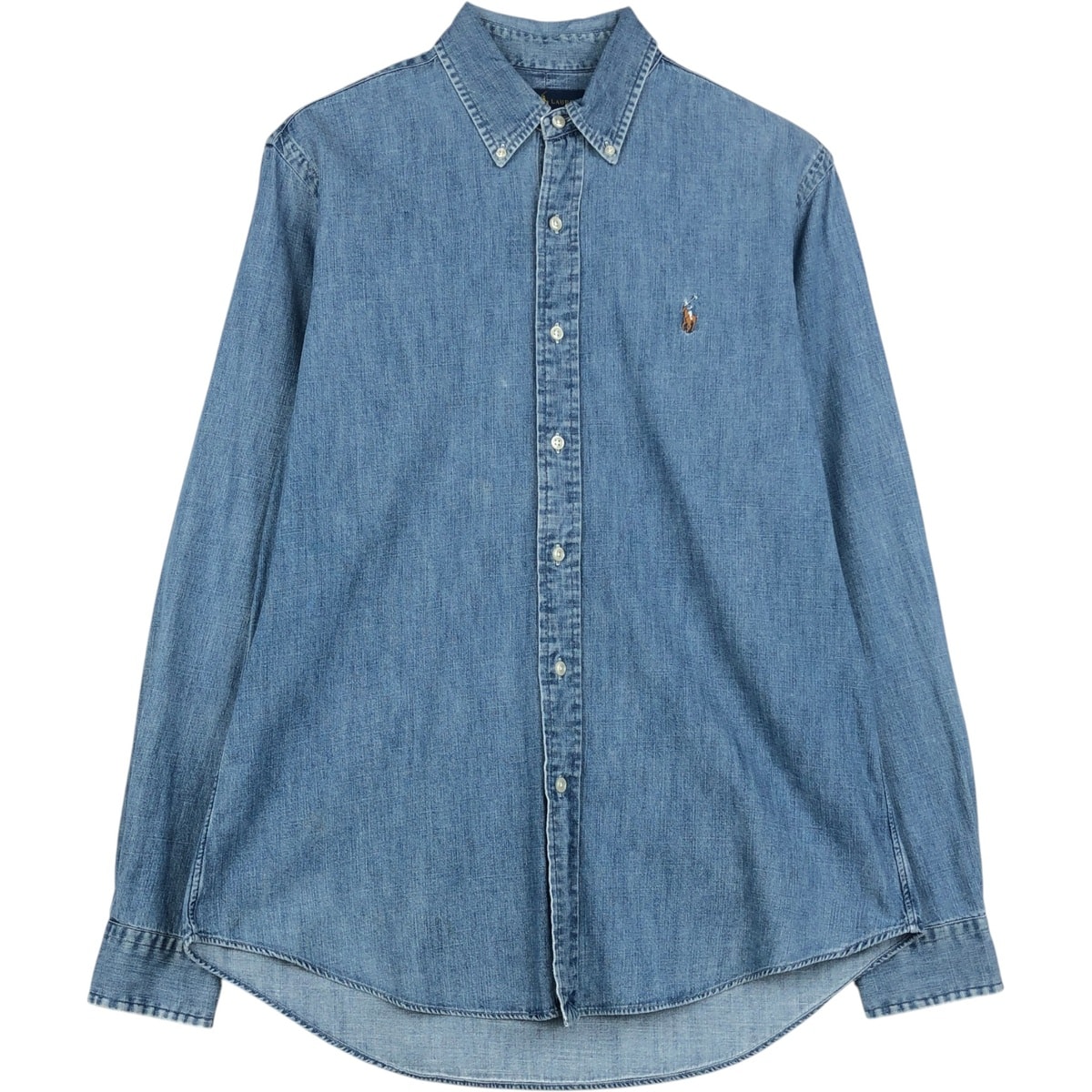 古着 ラルフローレン Ralph Lauren CUSTOM FIT 長袖 ボタンダウンデニムシャツ メンズM相当/eaa647640