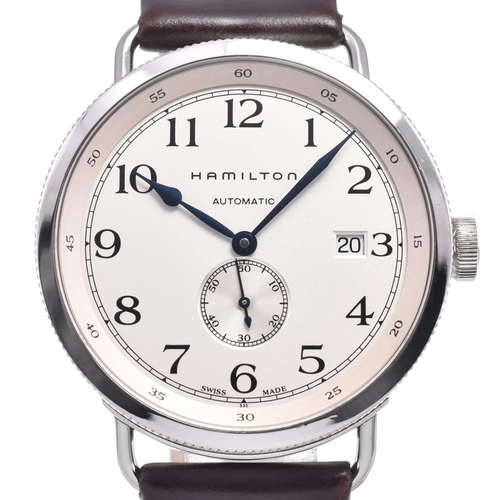 ハミルトン HAMILTON H78465553/H784650 カーキ ネイビー パイオニア デイト シルバー 自動巻き メンズ 良品 保証書付き 腕時計 G#149975