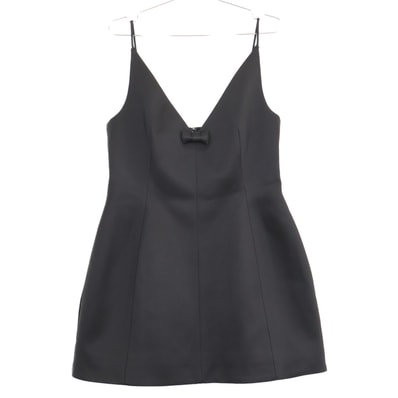 マーク ジェイコブス 24年 ブラック ヘビー ダッチェス サテン ボウ ドレス 10