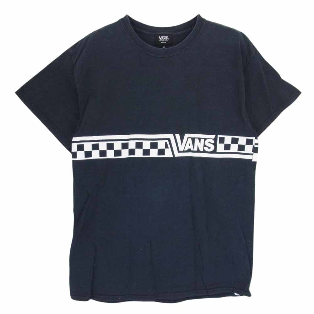 VANS バンズ Tシャツ ロゴ 半袖 Tシャツ カットソー 丸首 クルーネック ブラック系 M【中古】