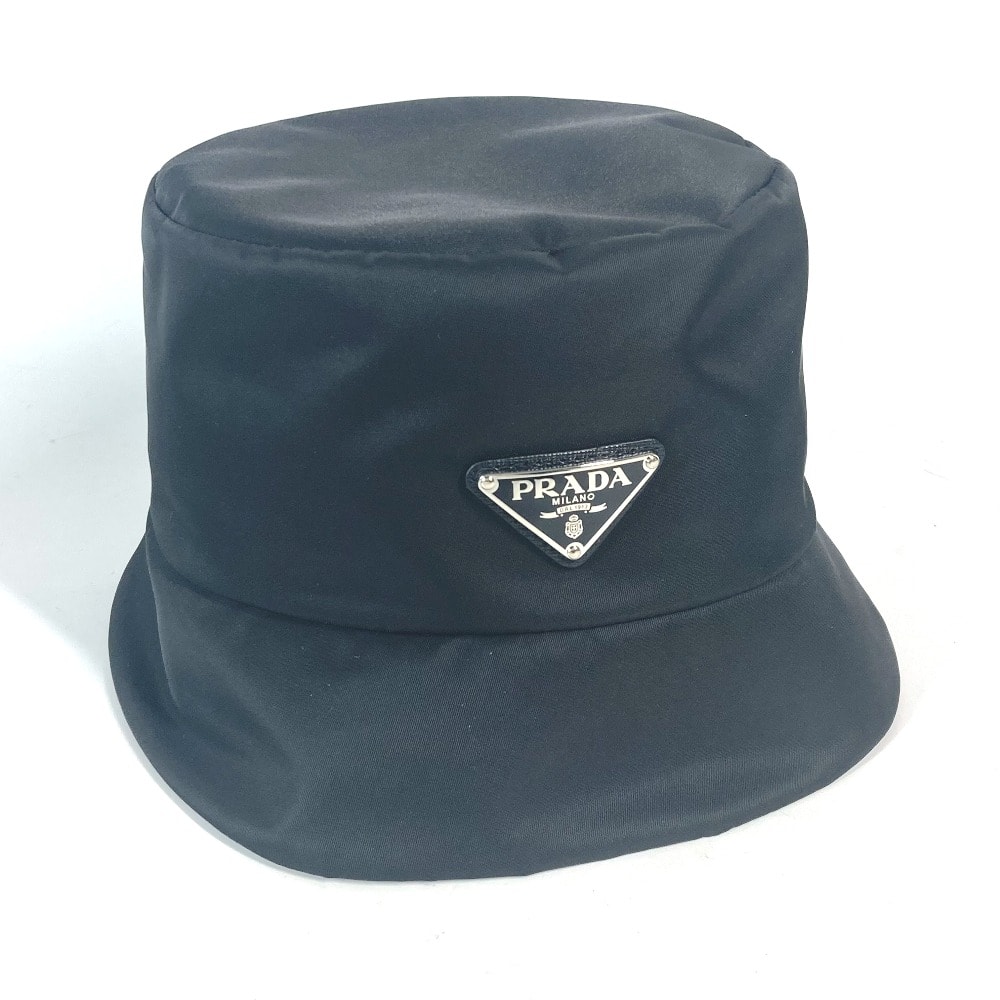プラダ PRADA adidas アディダス コラボ 2HC137 三角ロゴプレート スリーストライプス ハット帽 帽子 バケットハット ボブハット ハット ナイロン ブラック 未使用