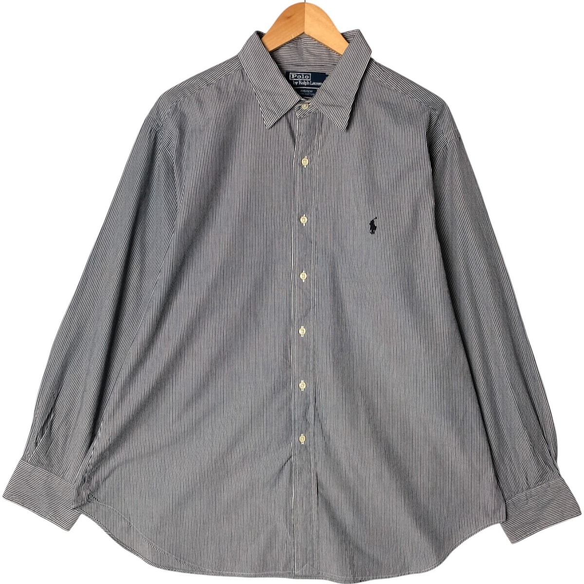 古着 ラルフローレン Ralph Lauren POLO by Ralph Lauren ANDREW 長袖 コットンストライプシャツ メンズXL相当/eaa551942