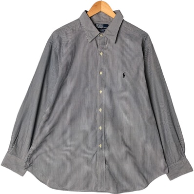 古着 ラルフローレン Ralph Lauren POLO by Ralph Lauren ANDREW 長袖 コットンストライプシャツ メンズXL相当/eaa551942