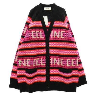 CELINE セリーヌ 2AC91579S Ski Jacquard Wool Knit Cardigan スキー ジャガード ウール ニット カーディガン マルチカラー系 M【新古品】【未使用】【中古】