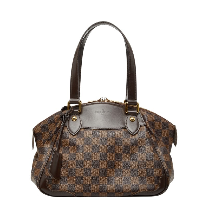 ルイ ヴィトン ダミエ ヴェローナPM ハンドバッグ N41117 ブラウン PVC レザー レディース LOUIS VUITTON 【中古】