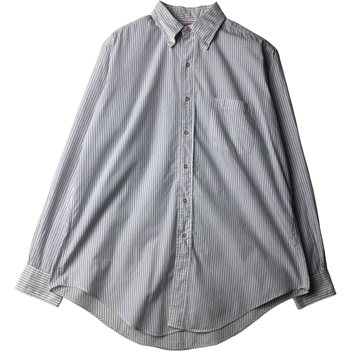 古着 80~90年代 ブルックスブラザーズ Brooks Brothers Est.1818 半袖 ボタンダウン ストライプシャツ USA製 メンズL相当 ヴィンテージ/eaa616245