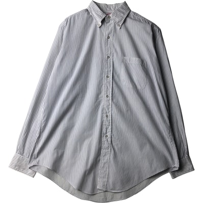 古着 80~90年代 ブルックスブラザーズ Brooks Brothers Est.1818 半袖 ボタンダウン ストライプシャツ USA製 メンズL相当 ヴィンテージ/eaa616245