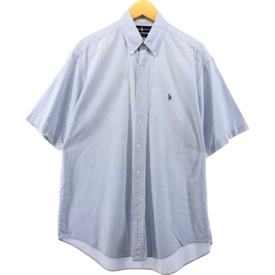 古着 ラルフローレン Ralph Lauren BLAIRE 半袖 ボタンダウン ストライプシャツ メンズM相当/eaa551921